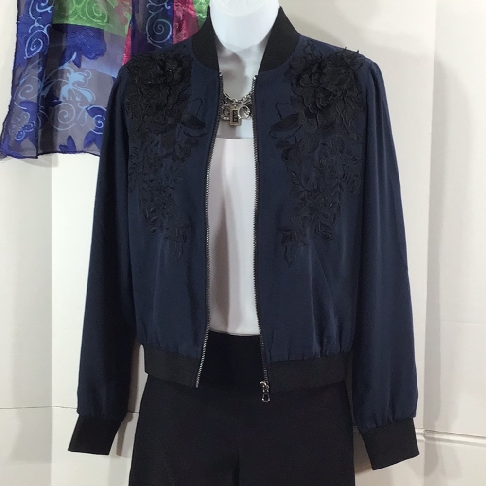 Mika Mindel zip front bomber jacket
